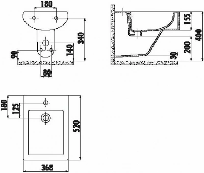 Биде подвесное Creavit Selin SL510-00CB00E-0000