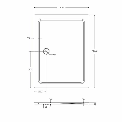 Душевой поддон Cezares TRAY-M-AH 120x90