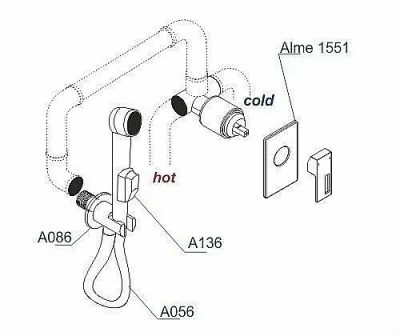 Гигиенический душ WasserKRAFT Alme A15156