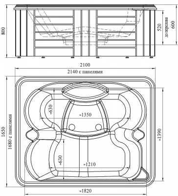 Минибассейн Радомир Делюкс Platinum 210х165 белый