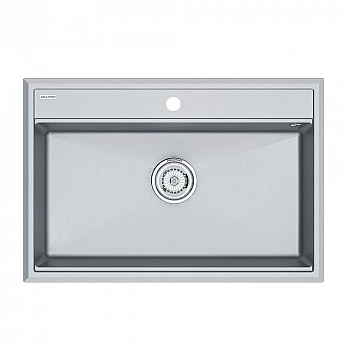 Кухонная мойка Paulmark STEPIA 80 + коландер ADVANCE PM117551-GRM+A375-BS серый металлик