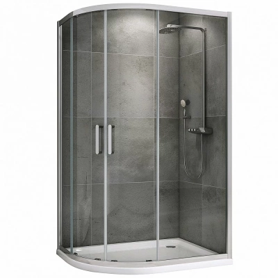 Душевой уголок ABBER Schwarzer Diamant AG01128 120x80 стекло прозрачное/профиль хром