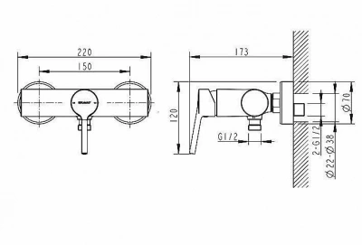 Смеситель для душа Bravat Palace F9172217BM-01-RUS