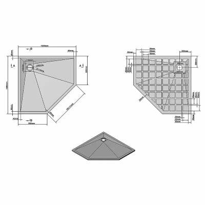Душевой поддон Vincea VST-4SP1010G 100x100 серый
