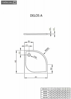 Душевой поддон Radaway Delos A SDA0909-01 90х90 белый