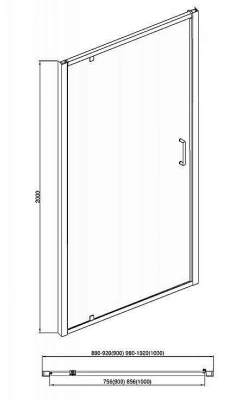 Душевая дверь Bravat BLACKLINE BD100.4111B