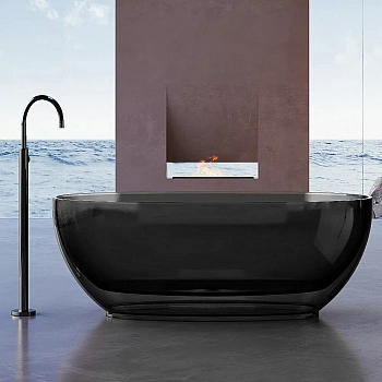 Ванна ABBER Kristall AT9703Onyx 170x75 черная прозрачная