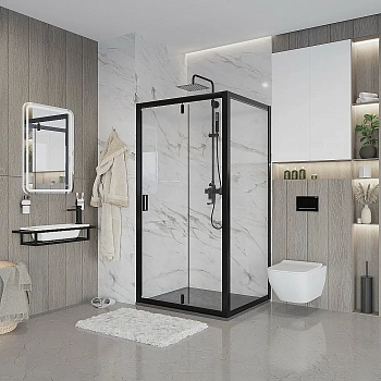 Душевой уголок Niagara Nova NG-83-10AB-A90B 100x90 стекло прозрачное/профиль черный