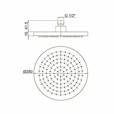 Верхний душ Paini 50YO759TCARE25E черный