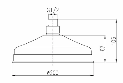 Верхний душ с держателем Rav-Slezak SK0020CMAT черный матовый