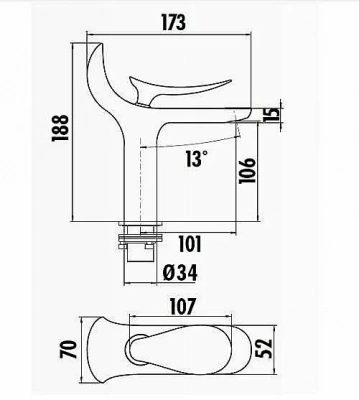 Смеситель для раковины Creavit Foglia FG1501