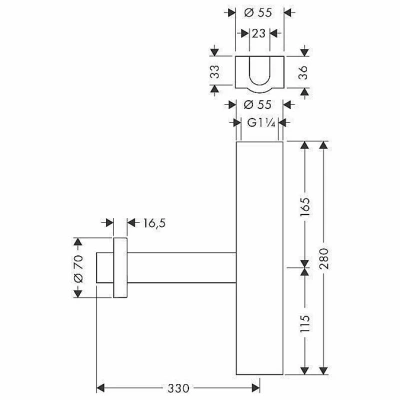 Сифон для раковины Hansgrohe 52100000 хром