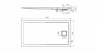 Душевой поддон Salini CAPRI 120211MRF S-Sense 150x80 матовый