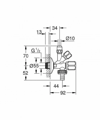 Угловой вентиль Grohe 22036 000