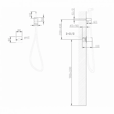 Гигиенический душ Abber Rund AF8725G золото матовое