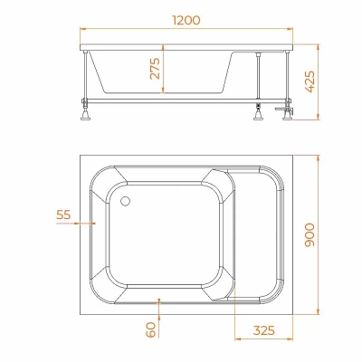 Душевой поддон RGW Acryl BC/L 16180692-91 90x120 белый