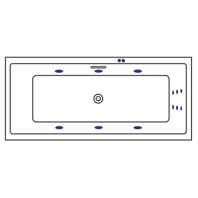 Ванна акриловая EXCELLENT Heaven Slim LINE WAEX.HEV18S.LINE.GL 180x80 белая с гидромассажем