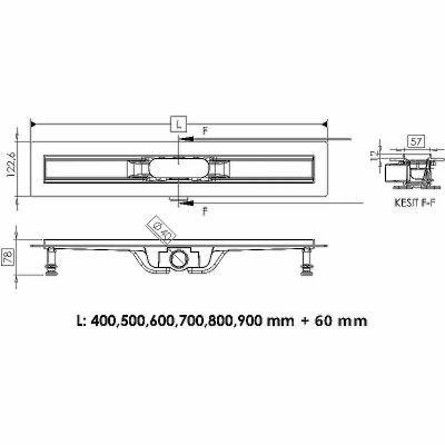 Душевой лоток Timo Smart Plus SMP-PG70-LS40(DRY)