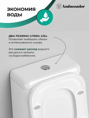 Унитаз Ambassador Forsa 247K19001S с бачком, с крышкой микролифт, белый