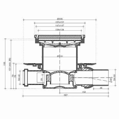 Душевой трап Pestan Confluo Standard 13000153 черный/золото