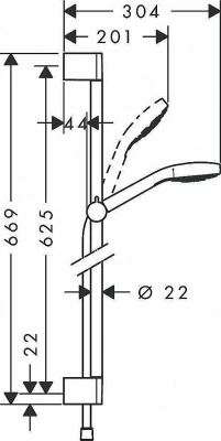 Душевая гарнитура Hansgrohe Croma Select E 1jet 26584400