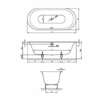Ванна Bette Lux Oval 3466-000 PLUS 180x80 Белый