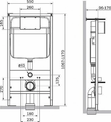 Унитаз подвесной SantiLine SL-5005+SL-01 безободковый, с инсталляцией, с крышкой микролифт