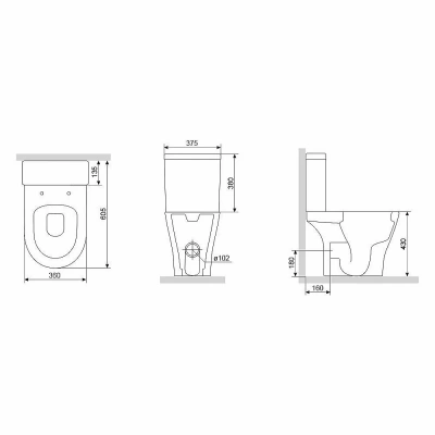 Унитаз Damixa SIRIUS DX86C8600SC белый, с крышкой микролифт, с бачком, безободковый