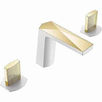 Смеситель для раковины Boheme Venturo 150-WG-TOUCH белый/золото
