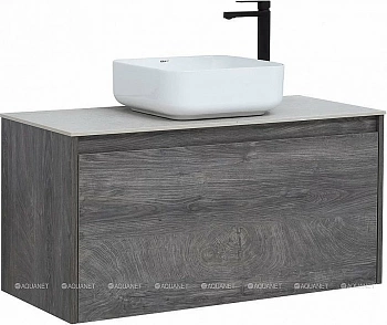 Тумба с раковиной Aquanet Nova Lite 100 дуб рошелье (1 ящик)