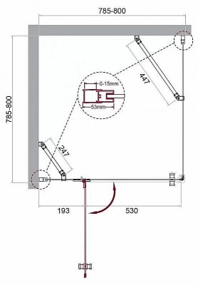 Душевой уголок BelBagno KRAFT A-12 80x80 прозрачный/хром