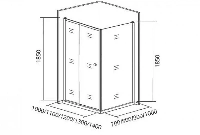 Душевой уголок Good Door Lira WTW+SP 140х70 стекло прозрачное/профиль хром