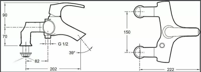 Смеситель для ванны и душа Jacob Delafon SYMBOL E71681-CP