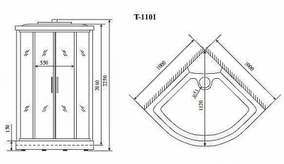 Душевая кабина Timo Standart T-1101 P