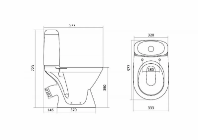Унитаз-компакт Santek Римини 1WH111758 с бачком, с крышкой