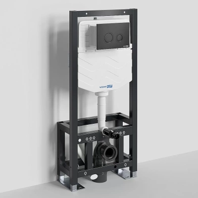 Инсталляция для унитаза WasserKraft Dill 61TLT.010.ME.MB01 с черной матовой кнопкой