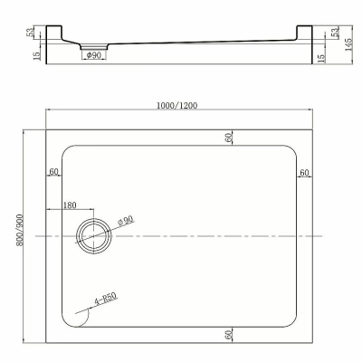 Душевой поддон Veconi Tezeo TZ54-12080-C5 120x80