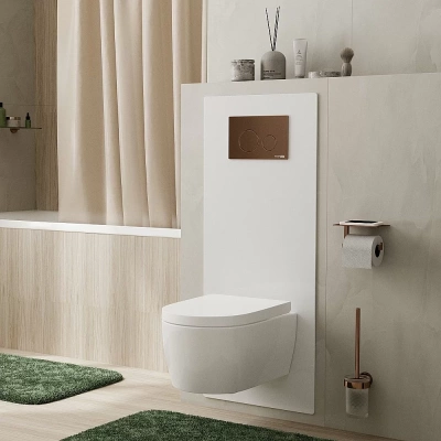 Система инсталляции для унитаза WasserKraft Glan 66TLT.010.ME.WH.RG03 с кнопкой розовое золото