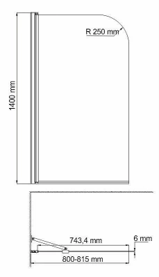 Шторка для ванны WasserKRAFT Leine 35P01-80WHITE Fixed