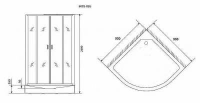 Душевая кабина с сенсором Niagara Premium NG- 6001-01G 90x90