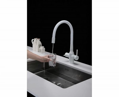 Смеситель для кухни Paulmark Salix Sa213419-431 белый матовый