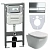 Унитаз подвесной Ceramica Nova Metropol CN4002_1002CH_1000 безободковый, с крышкой микролифт, с инсталляцией и кнопкой хром