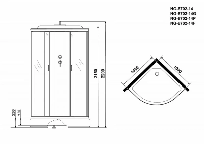 Душевая кабина Niagara Classic NG-6702-14P 100x100
