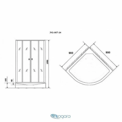 Душевой уголок Niagara Eco NG-007-14 90х90