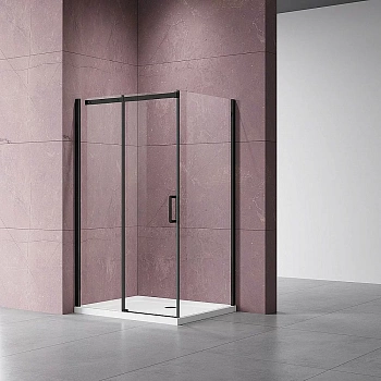 Душевой уголок Vincea DICE VSR-4D8013CLB 130x80 черный/прозрачный