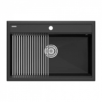 Кухонная мойка Paulmark STEPIA 80 + ролл-мат STEP PM117551-AN+R375-BS антрацит