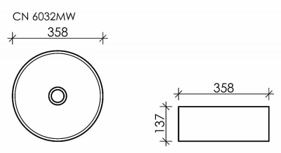 Раковина накладная Ceramica Nova Element CN6032MW белый матовый