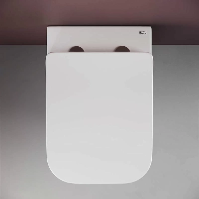 Унитаз подвесной Ceramica Nova Metric Rimless CN3007_1001W безободковый, с крышкой микролифт, с инсталляцией и белой кнопкой