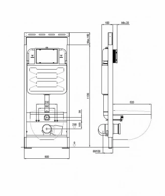Инсталляция для унитаза Aquatek Easy Fix INS-0000010 с кнопкой KDI-0000027 никель