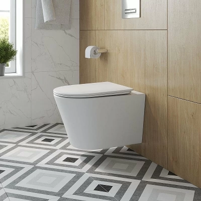 Унитаз подвесной BelBagno TRE-TOR BB5180CH-TOR/SC белый, с крышкой микролифт, безободковый, слив-торнадо